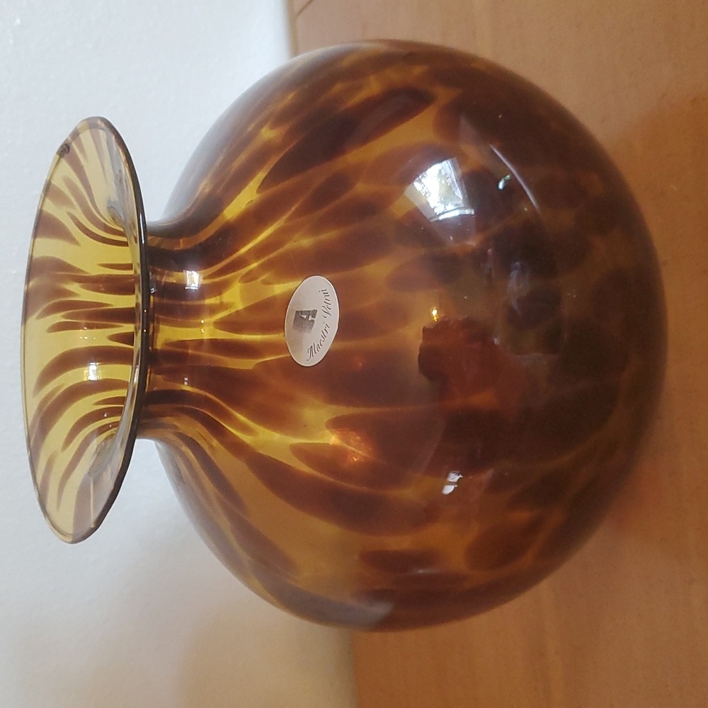 Vintage Maestri Vetrai Brown/Gold Speckled Large Mid-Century Modern Vase